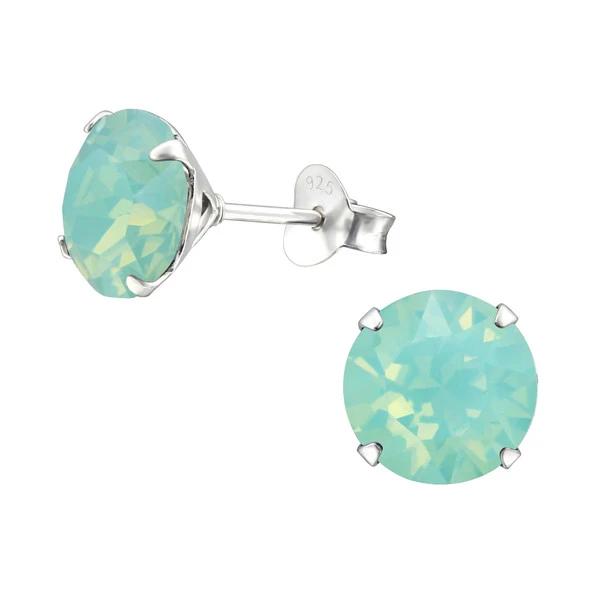 Silver Pacific  Stud Earrings with Swarovski Crystal