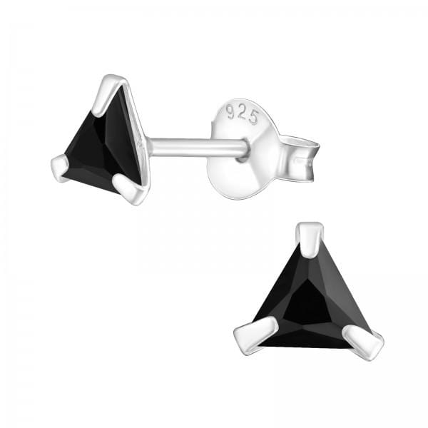 Silver Triangle 6mm Stud Earrings