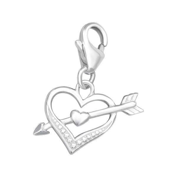 Silver Heart Arrow Pendant