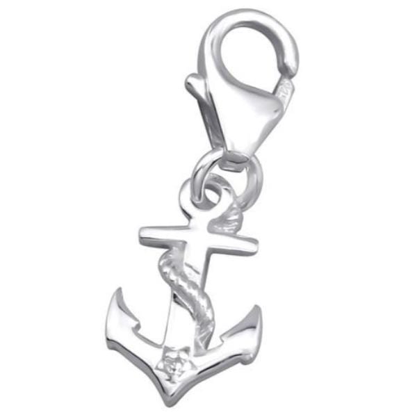 Silver Anchor Clip on Charm