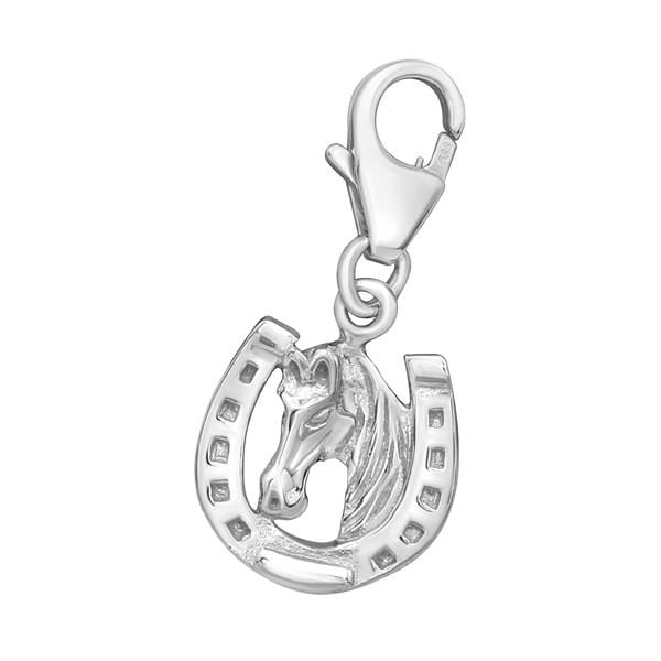 Silver Horseshoe Charm with Clip