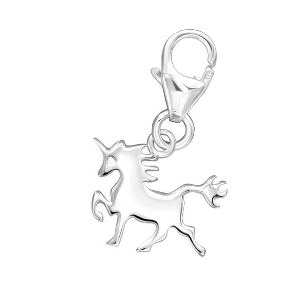 Silver Unicorn Clip on Charm