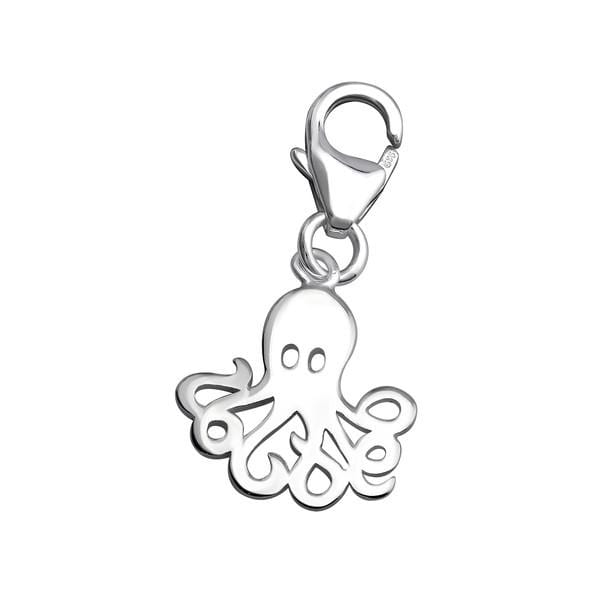 Silver Octopus Clip on Charm