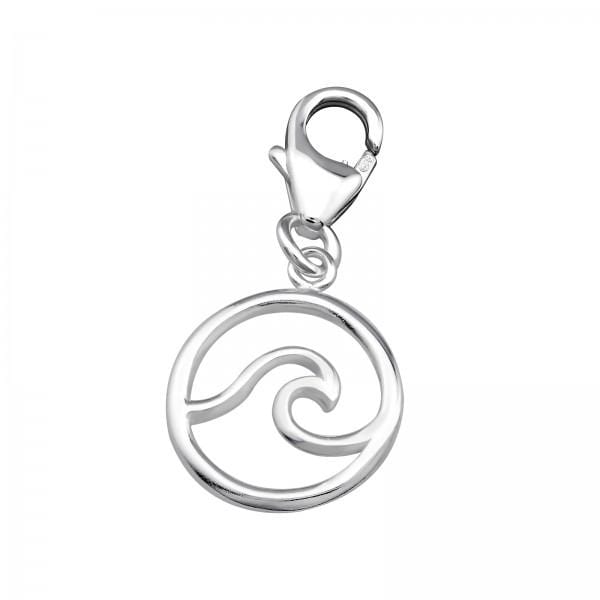 Silver Wave Clip with Charm