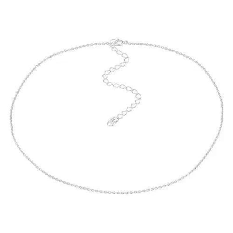 Silver adjustable Diamond Cut Cable Chain Choker Necklace