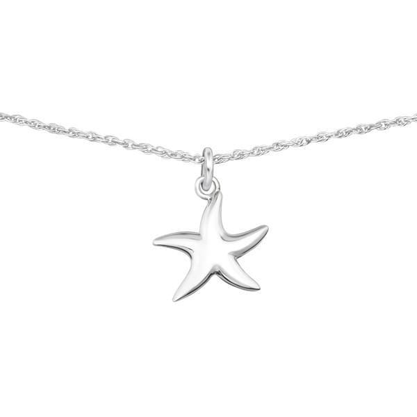 Silver Starfish Choker Necklace