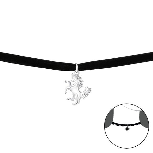 Silver Unicorn Choker Necklace 