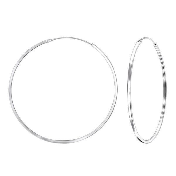 Silver Large  Hoops earrings 60mm 
