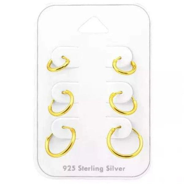 Silver Gold Hoop Earrings Set
