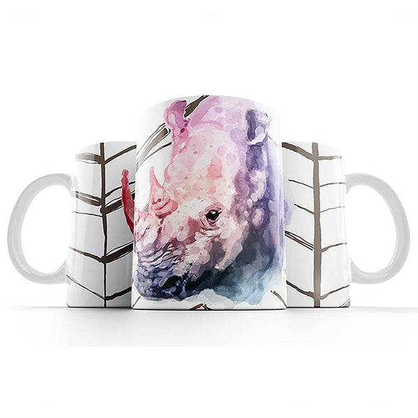 Rhinoceros Art Coffe Mug