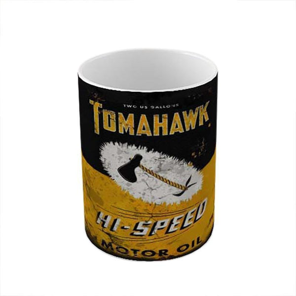 Tomahawk Motor Oil Ceramic Coffee Mug