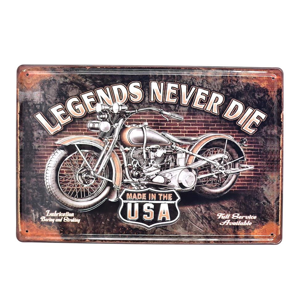 Legends Never Die Motorcycle 3D Embossed Poster