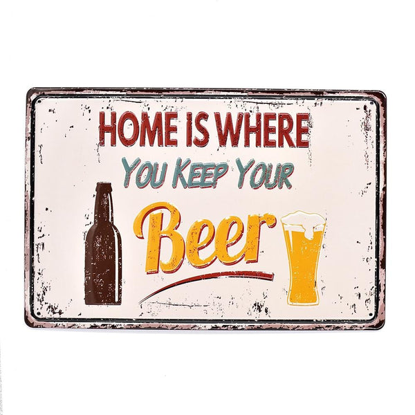 Home is Where You Keep Your Beer  Embossed Poster