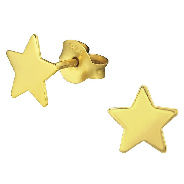 Sterling Silver Gold Plated Star Stud earrings