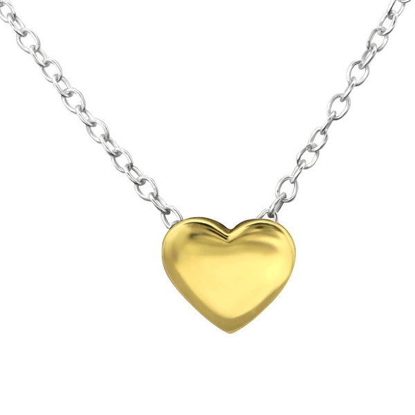 14K Gold Plated Silver Heart Necklace