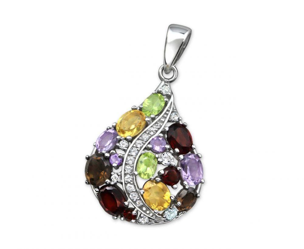 Multicolour Pendant with Semi-precious Stones