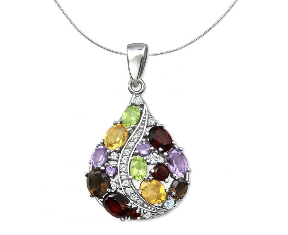 Multicolour Pendant with Semi-precious Stones