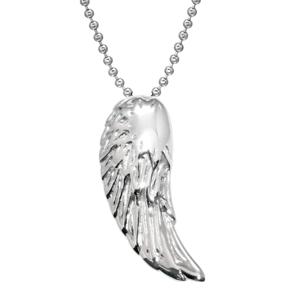Stainless Steel Wing Pendant Necklace