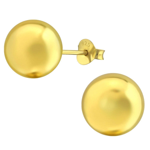 Silver Gold Ball Ear Studs 10mm