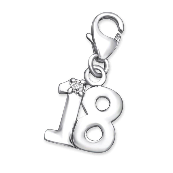 Sterling Silver Sweet 18 Clip on Charm