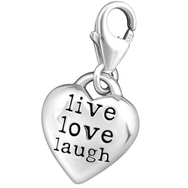 Sterling Silver Quote on Heart Clip on Charm