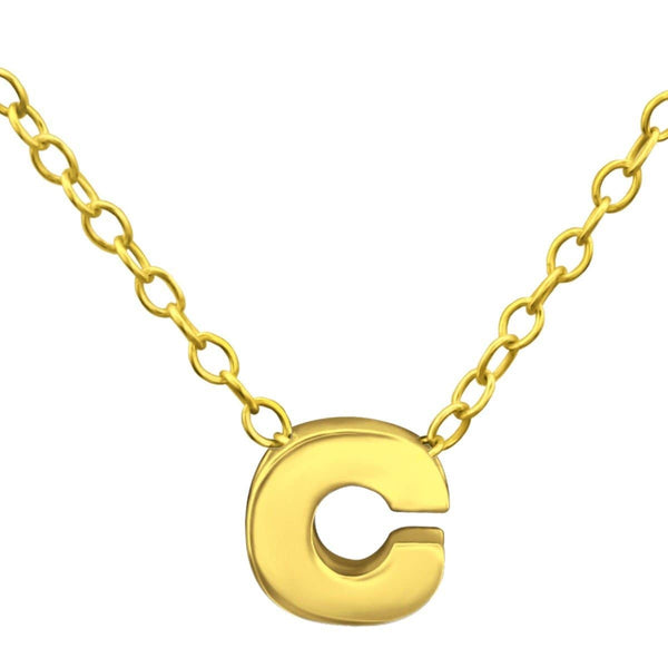 Gold plated Silver Letter C Necklace