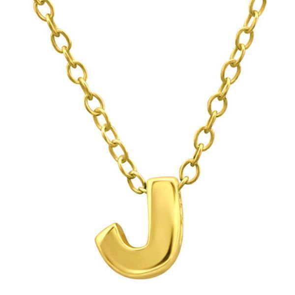 Gold plated Sterling silver Letter J Necklace