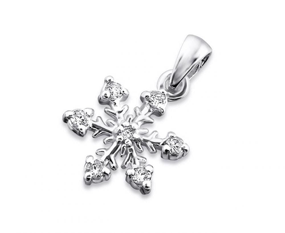 Silver Snowflake Pendant with Cubic Zirconias