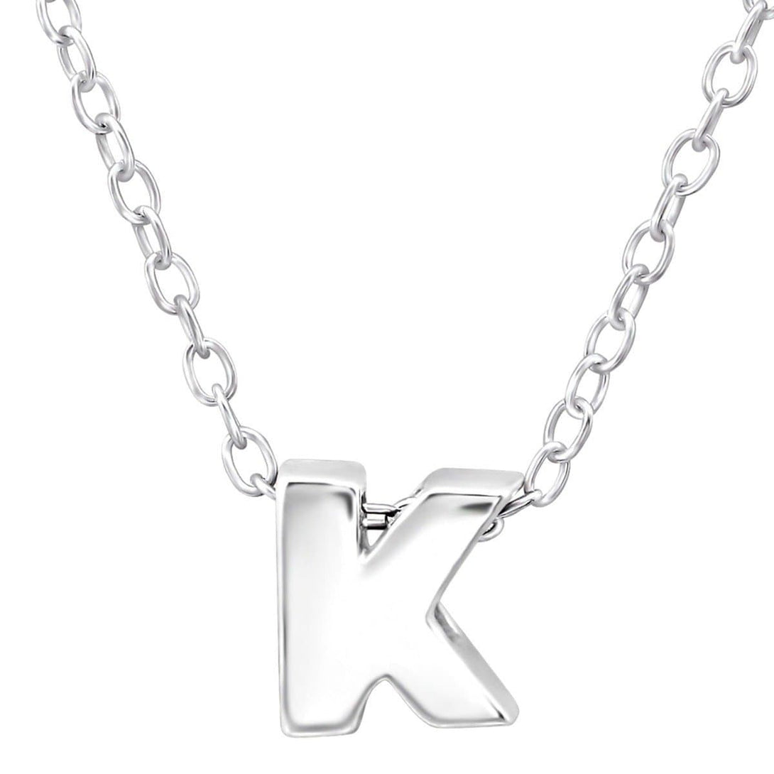 Sterling Silver Letter K Necklace