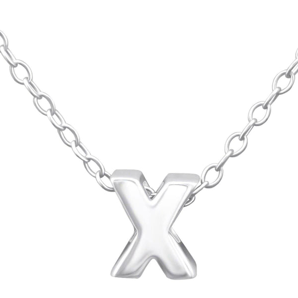 Sterling Silver Letter X Necklace