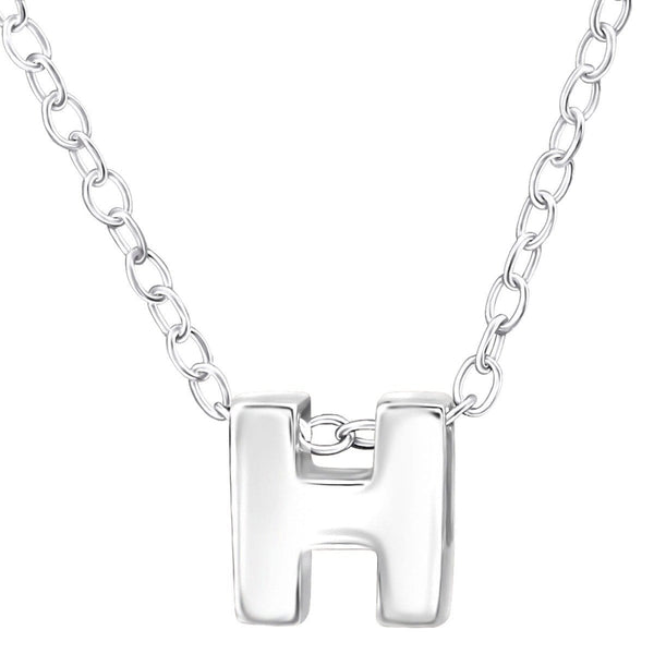 Sterling Silver Letter H Necklace