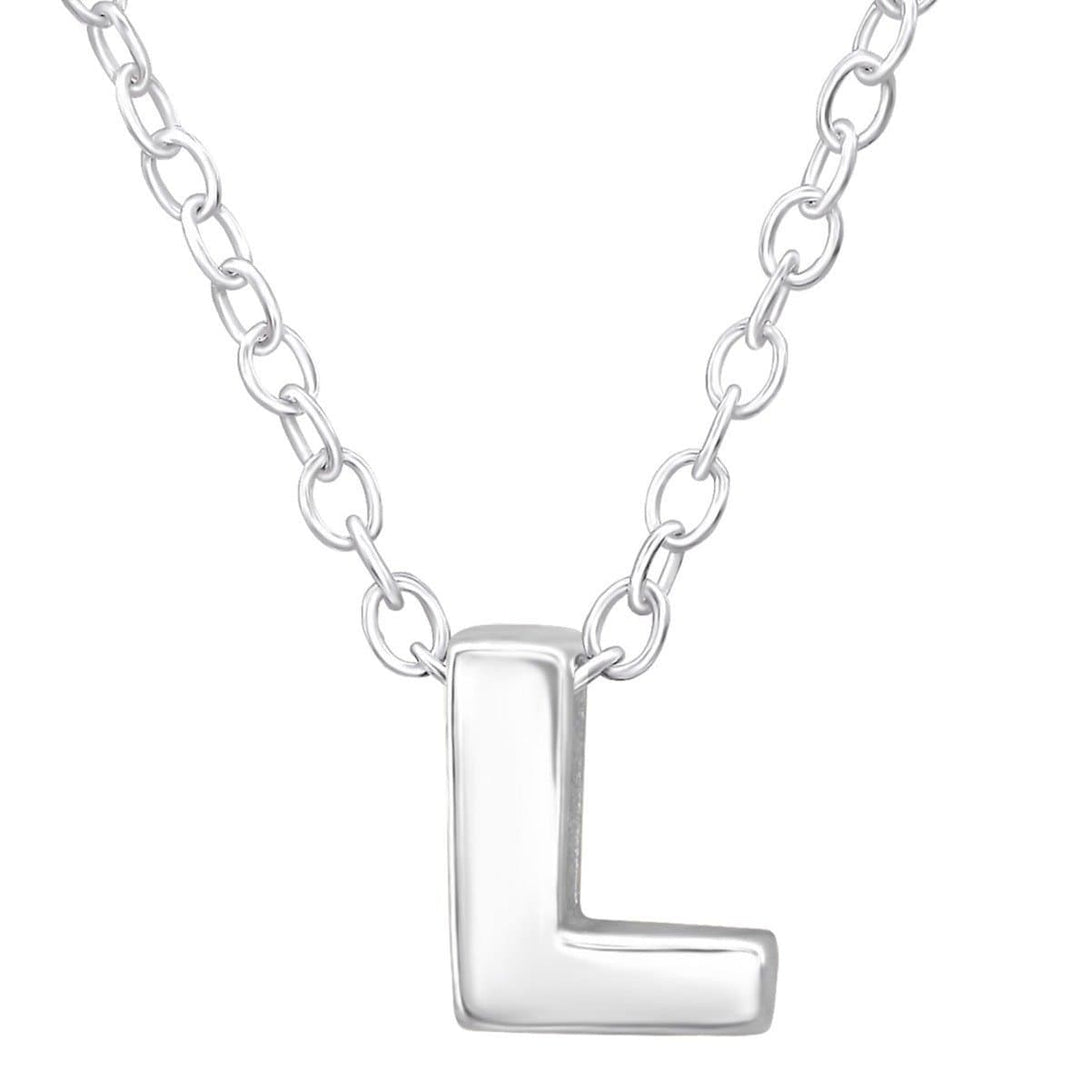 Sterling Silver Letter L Necklace