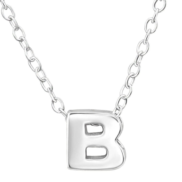 Sterling Silver Letter B Necklace