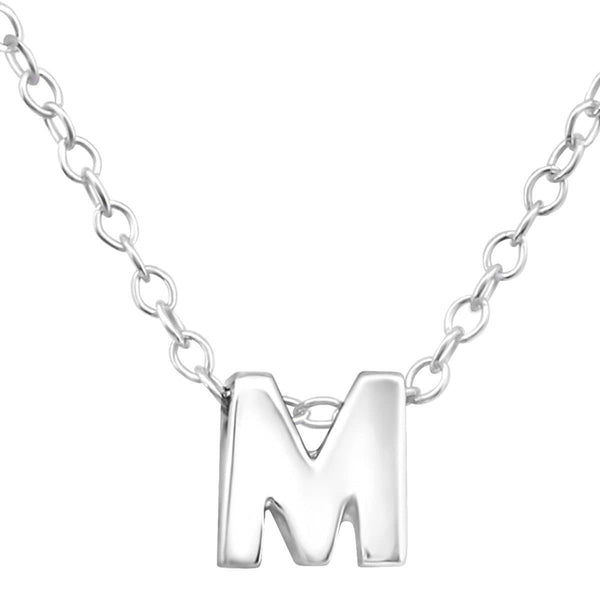 Sterling Silver Letter M Necklace
