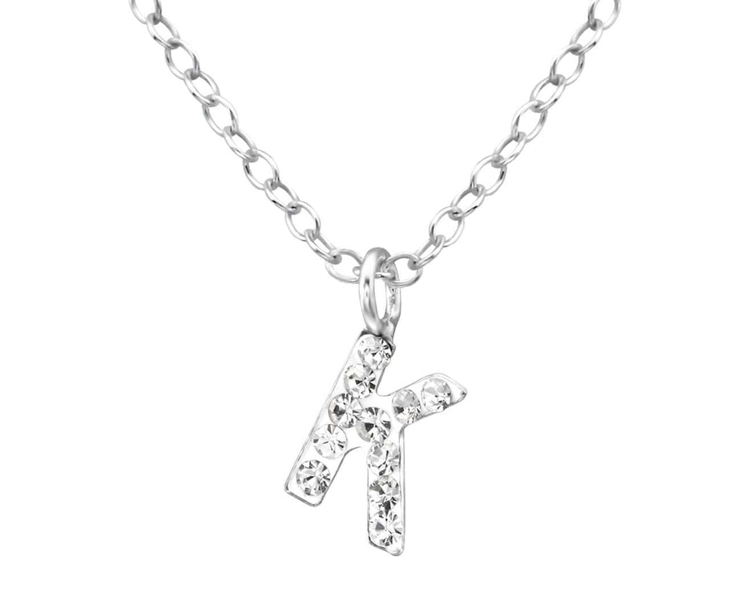 Children's Silver Crystal K Necklace
