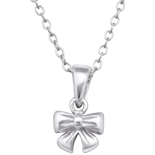 Children's Sterling Silver Bow Necklace
