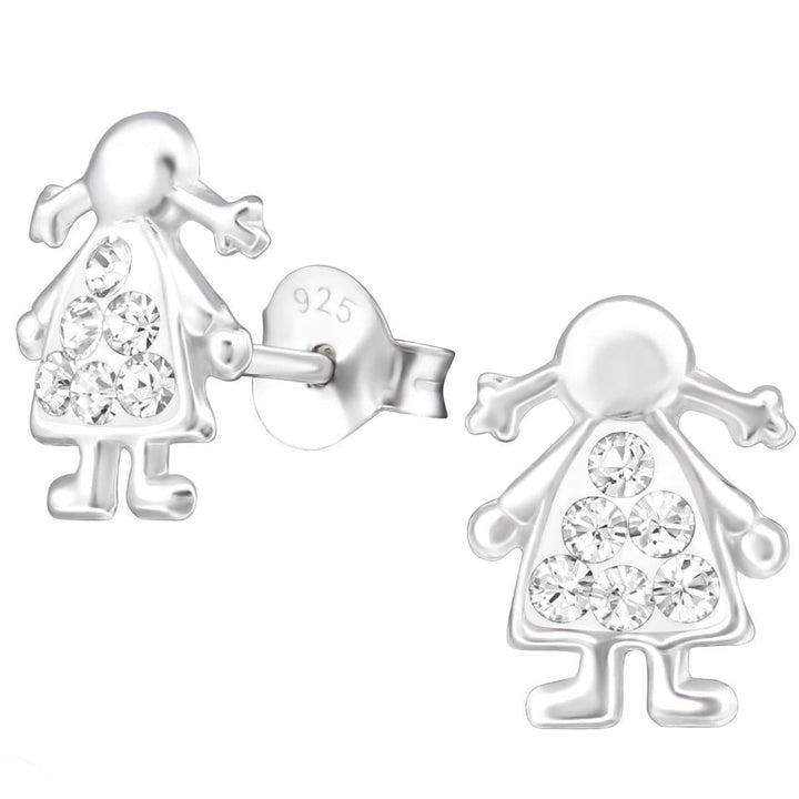 Sterling Silver Girls Ear Studs Made With Swarovski Crystal