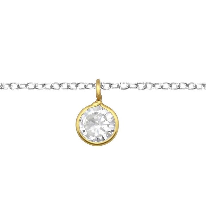 Sterling Silver Gold Plated Round Anklet