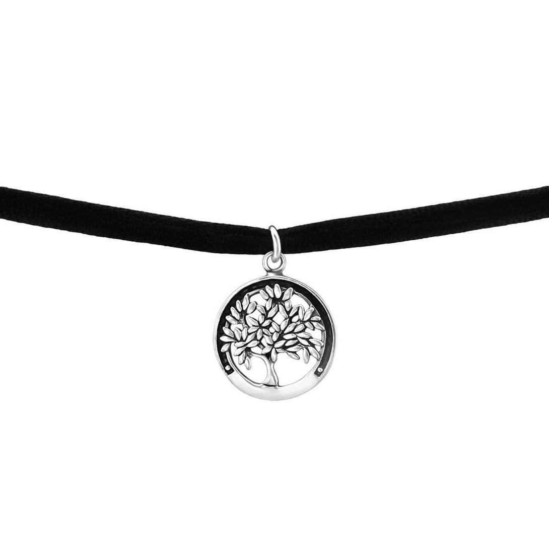 Sterling Silver Tree Of Life Choker Necklace