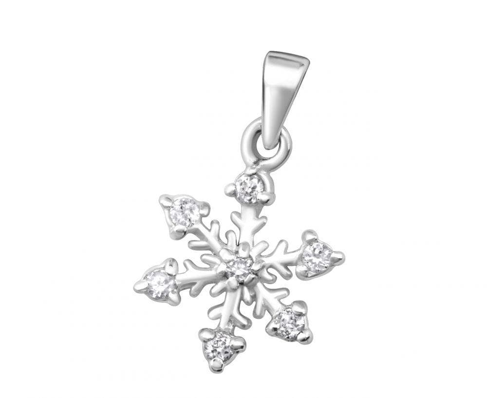 Silver Snowflake Charm with Cubic Zirconias