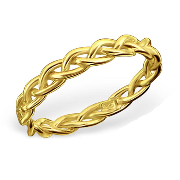 14 K Gold Plated Silver Braided Midi Ring