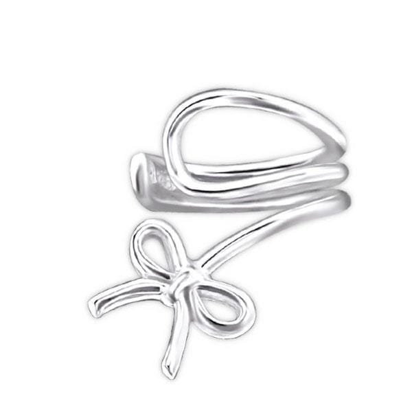 Silver Bow Tie Ear Wrap