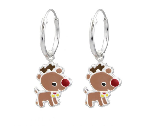 Cute Rudolph Hoop Earrings for Kids