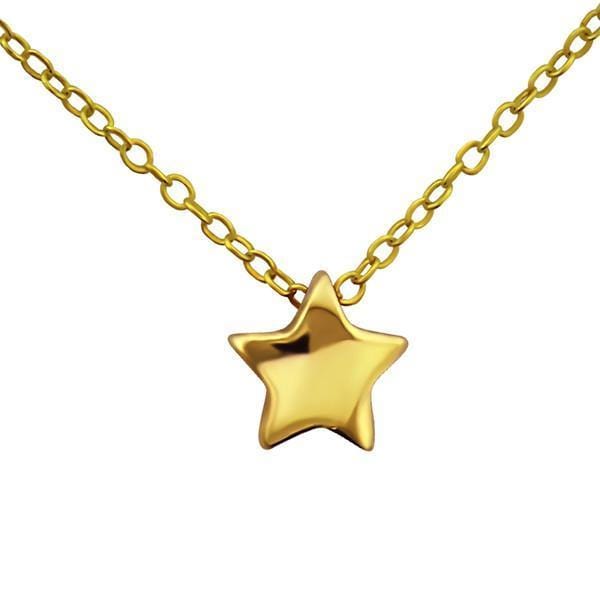 14 K Gold Plated Silver Star Necklace
