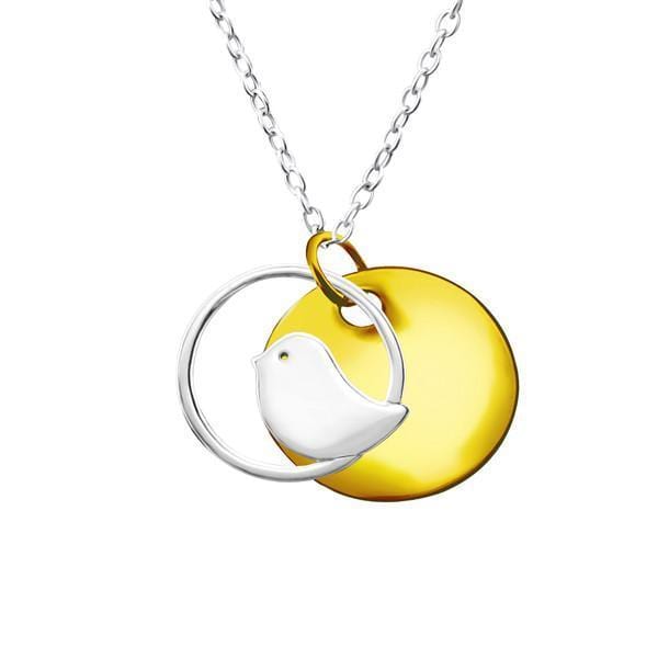 14K Gold Plated Sterling Silver Bird Necklace