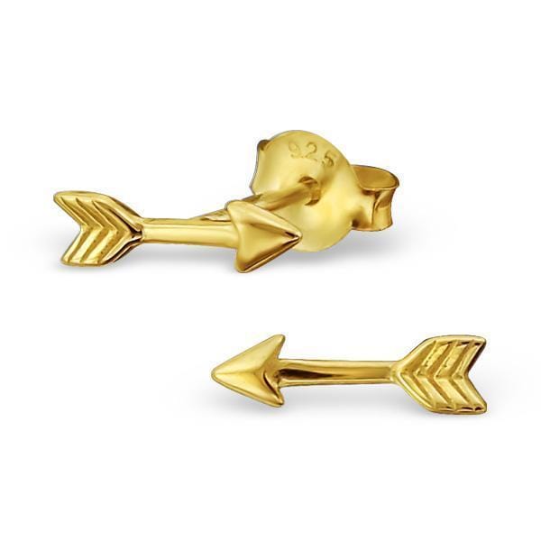 14 K Gold Plated On Sterling Silver Arrow Earrings