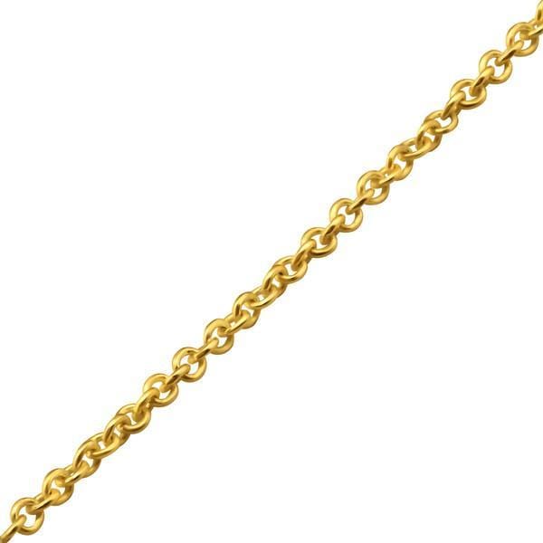 14 K Gold Plated On Sterling Silver45 Cm Cable Chain