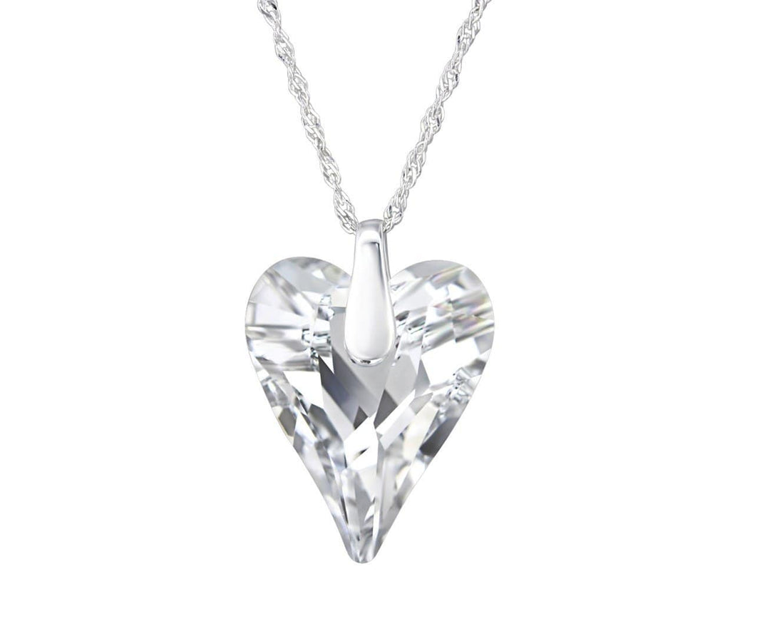 Sterling Silver Wild Heart Necklace Made With Swarovski Crystal