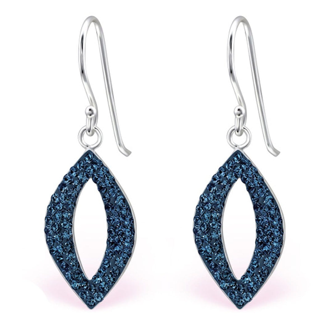 Sterling Silver Marquise Earrings made with Swarovski Crystal-Montana