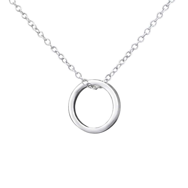 Silver Hanging Ring Charm Necklace